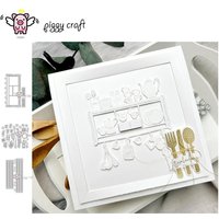 Piggy Craft metal cutting dies cut die mold Kitchen utensils Scrapbook paper craft knife mould blade punch stencils die