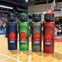 Frosted 3D Printed Basketball Cartoon Water Bottle, Durable Reusable Design, Trendy Cute Style, Fade Resistant, Lightweight