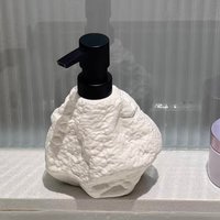 380ML Wabi-sabi style Ceramic Squeeze Bottle Stone Simple Lotion Bottle Soap Dispenser Conditioner Bottled Bathroom Accessories