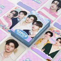 92PCS Thai Drama CP AouBoom Laser Lomo Cards Set - Aou & Boom Characters Photo Cards with Mini Stickers