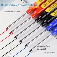 1-12Pcs Multi-purpose Deep Hole Marker Pens Waterproof 45mm Long Nib Head Carpenter Pen for Bathroom Woodworking Decoration