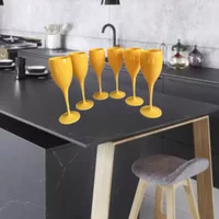 4pcs champagne flute glass plastic dishwasher safe white acrylic transparent