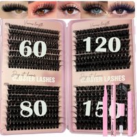 3D intelligent DIY32row60-150P personal eyelash cluster D curl eyelash extension natural eyelash book glue set