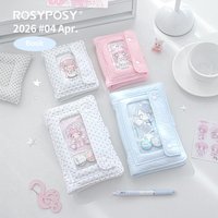 MINKYS Kawaii Wave Dot Journal Notebook,Padded Detachable Loose Leaf Blank Diary Planner Book