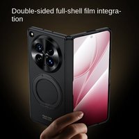 For OPPO Find N6 phone case, oil-spraying process, central axis protection, with HD film, integrated stand