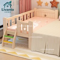Custom Single Bed Girl Princess Widened Crib Baby Stitching Big Bed