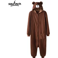 Animal Onesie Plus XXL Bear Kigurumis 150-190 Cm Adult Women Men Pajama Sleep Overall Polar Fleece Zipper Jumpsuit