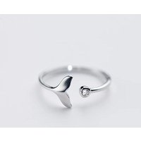 925 Sterling Silver Fish Tail Adjustable Rings For Women Wedding Engagement Aesthetic Accessories Jewelry GaaBou