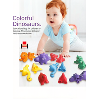 Montessori Dinosaur Matching Toy: Alphabet, Number & Pattern Learning, Early Math Enlightenment Educational Aid for Kids