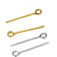100pcs Stainless Steel 20mm Hole Flat Head Pins for Beading Bracelet Earrings Necklace DIY