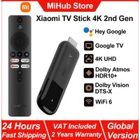 Xiaomi TV Stick 4K 2e generatie, draagbare streaming media, dual-band WiFi 6 Google TV, Netflix Google Assistent, BT5.2 Smart TV Dongle