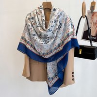130*130cm Large Shawl Beach Wraps Women Luxury Floral Printed Square Scarf Fashion Scarves Bandanas Elegant Hijab