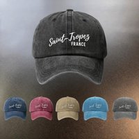 A St. Tropez French Print Washed Hat, a Sun-protection Baseball Cap for Daily Outings, a Must-have Fashionable Couple's Hat, a V