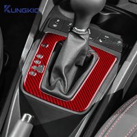 For Seat Ibiza 6j 2009 2010 2011 2012 2013 2014 Real Soft Carbon Fiber Sticker Car Gear Shift Panel Trim Accessories LHD