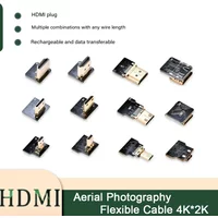 Ribbon FPV HDMI-Compatible Connector Flexible Flat Cable Raspberry Pi 4 Micro-HDMI to HDMI/Mini-HDMI 90 Angle FFC 5pin HDTV Plug