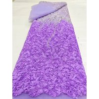 African Nigerian 3D applique Lace Flower Fabric 2026 High Quality With Sequins Embroidery French Lace Fabric For Wedding Party