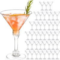 18Pcs Plastic Tall Martini Glasses, Disposable Cocktail Cups with Stem, For Birthday Wedding Wine Party, Bar Uses