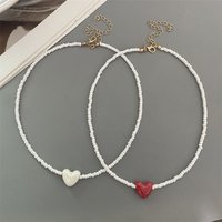 Korean Fashion Ceramics Love Heart Choker Necklace for Women Girl Colorful New Fashion Neck Jewelry Wholesale