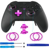 Thumbstick Accent Rings with Screwdriver Accent Rings Replacement Kit Matte Chrome Plated for Xbox One Elite Series 2 Controller