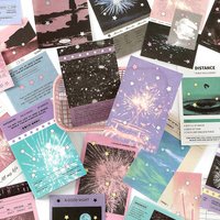 50pcs Star Shine Moment Kawaii Ins Memo Material Scrapbook Background Paper Creative DIY Planner Handbook Aesthetic Craft Paper
