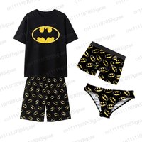2026 New Summer Couples Matching Batman Classic Logo Pajama Set Black Yellow His Hers Loungewear Underwear For Adult/Kids Kit