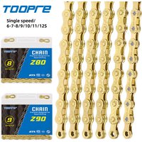 TOOPRE Bicycle Chain Gold Road Bike 8-speed 9 10 11speed Variable Speed Chain Fully Electroplated MTB Bike Rust Proof