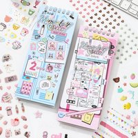 TIANZI Cute Cartoon Die Cut Sticker Book Japanese Stationery 20/40 Sheets for Scrapbooking Diary Decorative Handmade Crafts