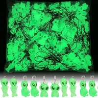 1/10pcs Luminous Alien Pendants for Phone Lanyard Backpack Keychains Cute Glowing Funny Creative Keyrings Friends Couples Gifts