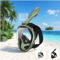 XIAOTREE Full Face Snorkel Mask with Detachable Camera Mount,Snorkeling Swimming Diving Mask Wide View Anti-Fog Anti