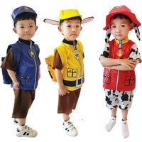 Paws Patrols T Shirt Shorts Hat with Backpacks Set Chase Marshall Role Playing Costumes Cartoon Party Performance Clothes