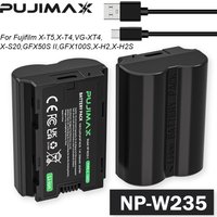 PUJIMAX 2600mAh NP-W235 NP W235 Battery USB-C Rechargeable Camera Battery For Fujifilm X-T5 X-T4 GFX 100S X-H2S X-S20 GFX 50S II