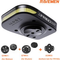 Ravemen FR160 LED Bike Front Light Bicycle Headlight QTM01+QTM03 Mount Tab For Garmin Wahoo Bryton GPS With AGM02 Bottom Mount