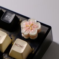 Cute Sakura Knob Keycaps Pink 6mm Resin Keycap Volume Knob Custom Key Caps for LEOBOG Hi75 Mechanical Keyboard Accessory Gifts