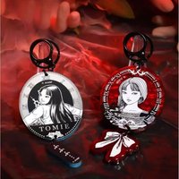 Junji Ito Comic Peripherals Tomie Acrylic Pendant with Bow Japanese Horror Acg Decoration Tomie Figure Acrylic Keychain Toy Gift