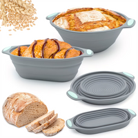 Silicone Bread Fermentation Basket, Foldable And Easy to Clean,Home Oven Baking Dough Fermentation Bowl, Fermented Bread Basket