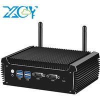Fanless Industrial Mini PC Intel i3-8130U i5-8250U 2x DB9 RS232 RS485 2x LAN 6x USB Mini PCIe GPIO WiFi 4G LTE Win10/11 Linux
