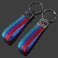 3-Color Webbing BMW M Keychain Metal Key Ring For BMW M Performance X4 X7 R55 R5 R56 R60 G30 G32 X1 X2 X3 X5 X6 E39 E36 E60 E34