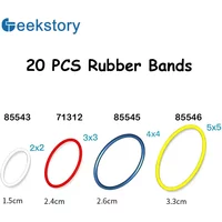 MOC Rubber Band 2x2 3x3 4x4 5x5 high-tech Rubber Belt Bricks Parts 85543 85544 Compatible with Educational Toys