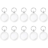 10PCS Circle Photo Insert Keychain Clear Acrylic Picture Keychains Picture Frame Key Chain for DIY Projects