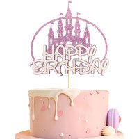 1pc, Castle Happy Birthday Cake Decor Topper Princess Prince Happy Birthday Cake Decoration Topper