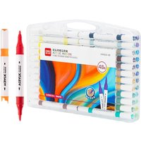 Deli HM924-48 Acrylic Marker Pens Are Waterproof, and Color Pens Designed for Students' Art.They Are Non-toxic and Washable High