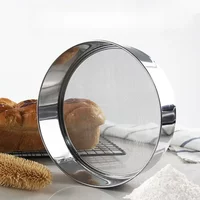 40 Mesh Stainless Steel Flour Sifter for Baking Handheld Round Mesh Strainer Fine Powder Sieve for Kitchen Cake Accesories