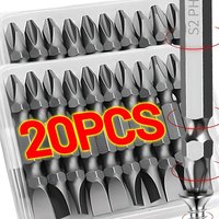20/5PCS S2 Strong Magnetic Non-Slip Head Double Head PH2 Slotted High Hardness Industrial Screwdriver Cross Air Head Drill Bit