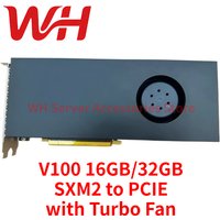 for NVIDIA Tesla V100 16GB 32GB SXM2 to PCIE GPU Graphics Card with Turbo Fan Adapter for AI Inference Deep Learning