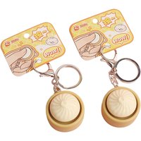 2/4/6 Pcs Dumpling Fidget Keychain, Cute 3D Printed Sensory Clicker Mini Sensory Anxiety and Stress Relief for Adults