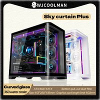 WJCOOLMAN Sky curtain Plus ATX PC gaming case Curved glass sea view room Desktop computer case 360 water cooler gabinete gamer