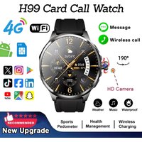 H99 Smart Watch Android Watches Amoled Smartwatch With 190° Rotary Camera Google Play Store 1.95 inch Amoled Screen