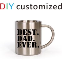 300ML Stainless Steel Cup LOGO PHOTO NAME Customize Print Creative Coffee Travel Tea Metal Mug for Explor Outdoor Hiker Camp