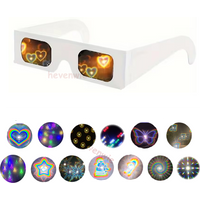 3D Paper Prism Effect Diffraction Glasses Rectangle Rainbow Kaleidoscope Festival Style Weddings Christmas Rave Eyewear New Year