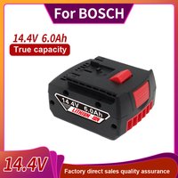 For Bosch 14.4V 6000mAh Latest Upgrade BAT614 Pack Electric Drill Screwdriver BAT607 BAT614G 40M+Charger Replace Li-ion Battery